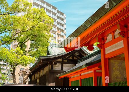 Fukuoka, Giappone - 10 aprile 2024: Santuario Sumiyoshi Foto Stock