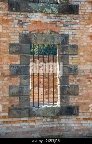 Windows nel penitenziario presso il sito storico di Port Arthur, Tasmania, Australia Foto Stock