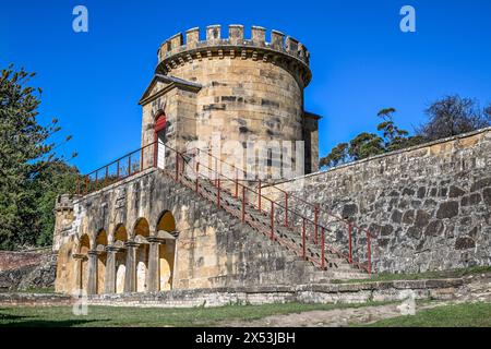 Torre di guardia presso il sito storico di Port Arthur, Tasmania, Australia Foto Stock