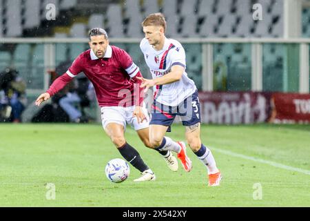 3 maggio 2024 Torino - Italia - Torino vs Bologna serie A 2023/2024 - grande Torino. Stadio - nella foto: Stefan Posch (3 Bologna FC) Ricardo RO Foto Stock