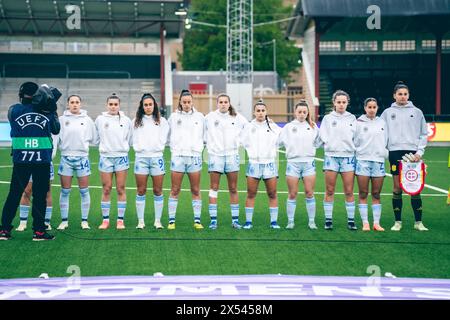 Malmoe, Svezia. 6 maggio 2024. Le giocatrici spagnole si candidano per l'incontro del Campionato EUROPEO Under-17 tra Spagna e Portogallo al Malmö Idrottsplats di Malmö. (Photo Credit: Gonzales Photo/Alamy Live News Foto Stock