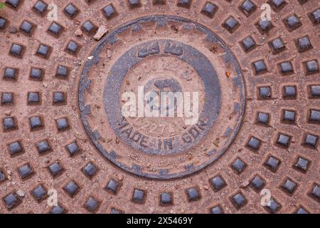 Schloss Wilhelmsthal im thüringischen Gerstungen. Kanaldeckel fatto in RDT 29.04.24 *** Castello di Wilhelmsthal a Gerstungen, Turingia tomaia realizzato in RDR 29 04 24 Foto Stock