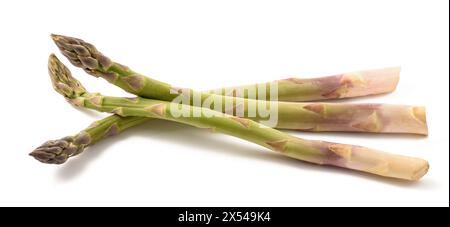 Asparagi freschi isolati su sfondo bianco Foto Stock