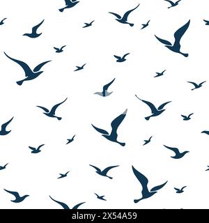 Motivo senza cuciture con Flying Birds Illustrazione Vettoriale