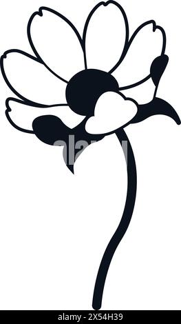 Grafica in bianco e nero con fiori Illustrazione Vettoriale