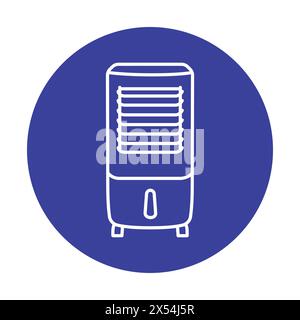 Icona della linea di colore del condizionatore per pavimenti. Elettrodomestici. Delineare il pittogramma per pagina Web, app mobile, promo Illustrazione Vettoriale