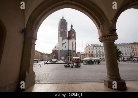 Basilica di Santa Maria a Cracovia - Bazylika Mariacka W Krakowie, Rynek Głowny W Krakowie Foto Stock