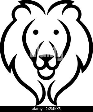 Logo Lion Head Vector stilizzato Illustrazione Vettoriale