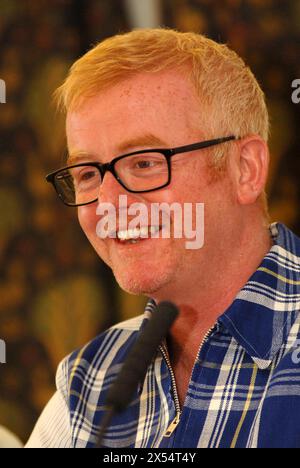 Chris Evans, star della radio, nella foto al lancio del torneo di golf di Allstar Pro Celebrity al Celtic Manor Resort, Newport, 31/5/05 Foto Stock