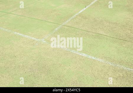 dettaglio di un campo da paddle tennis abbandonato e intempestivo Foto Stock