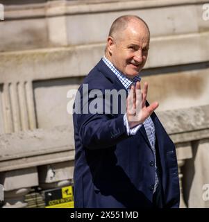 Londra, Regno Unito. 7 maggio 2024. Kevin Hollinrake, il ministro delle poste lascia l'ufficio del Gabinetto di Londra. Crediti: Ian Davidson/Alamy Live News Foto Stock