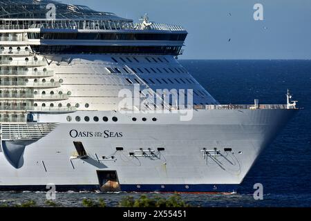 Marsiglia, Francia. 7 maggio 2024. La nave da crociera Oasis of the Seas arriva al porto francese del Mediterraneo di Marsiglia. Credito: SOPA Images Limited/Alamy Live News Foto Stock