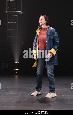 L'attrice Elisabet Gelabert si esibisce durante la presentazione di Lady Anne, della compagnia Shakespeare: Richard III al Teatro Abadia di Madrid Foto Stock