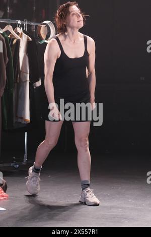 L'attrice Elisabet Gelabert si esibisce durante la presentazione di Lady Anne, della compagnia Shakespeare: Richard III al Teatro Abadia di Madrid Foto Stock