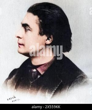 Bruant, Aristide, 6.5.1851 - 11.2,1925, cantante francese, ritratto, fotografia di Nadar, Parigi, ULTERIORI DIRITTI-CLEARANCE-INFO-NON-DISPONIBILE Foto Stock