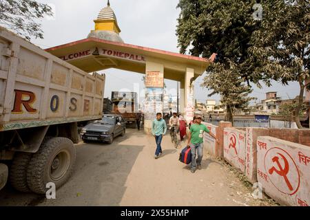 BELEHIYA NEPAL INDIA BORDER GATE Foto Stock