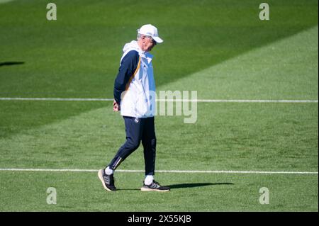 Valdebebas, Madrid, Spagna. 7 maggio 2024. MADRID, SPAGNA - 7 MAGGIO: Carlo Ancelotti, allenatore del Real Madrid, visto durante la sessione di allenamento e la conferenza stampa del Real Madrid in vista della semifinale di UEFA Champions League contro il Bayern Munchen al Ciudad Real Madrid il 7 maggio 2024 a Valdebebas, Spagna. (Credit Image: © Alberto Gardin/ZUMA Press Wire) SOLO PER USO EDITORIALE! Non per USO commerciale! Foto Stock