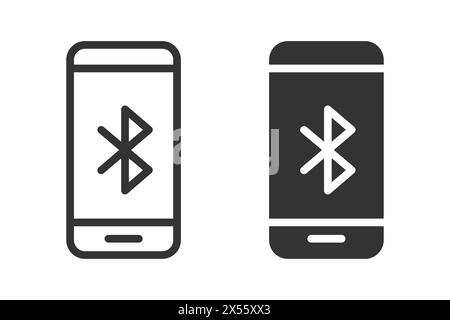 Icona Bluetooth sullo schermo del telefono. Illustrazione vettoriale Illustrazione Vettoriale