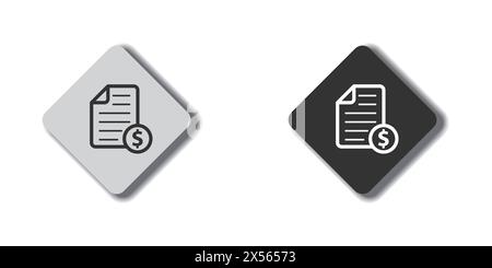 Icona fattura. Icona Bill. Simbolo di pagamento della fattura. Illustrazione vettoriale Illustrazione Vettoriale