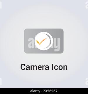 Icona della fotografia fotografica illustrazione del logo per Business Vector Illustrazione Vettoriale