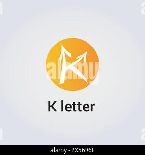 Icona lettera K Design Logo singolo isolato marchio identità aziendale vari colori modello modificabile simbolo simbolo monogramma vettoriale illustrazione marchio Illustrazione Vettoriale