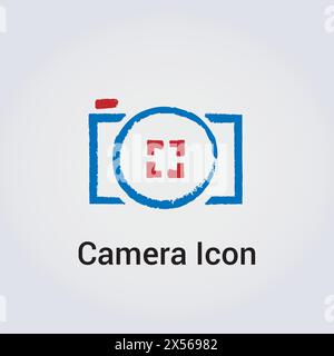 Icona della fotografia fotografica illustrazione del logo per Business Vector Illustrazione Vettoriale