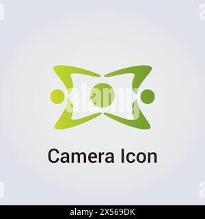 Icona della fotografia fotografica illustrazione del logo per Business Vector Illustrazione Vettoriale