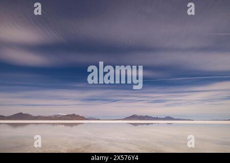 Bonneville Salt Flats in Utah Foto Stock