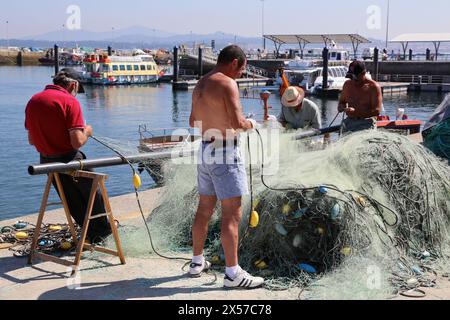 Porto peschereccio, o¥Grove, Ria de Arousa, provincia di Pontevedra, Galizia, Spagna. Foto Stock