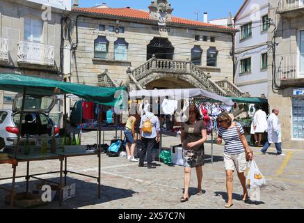 Praza do Mercado, Muros, Ria de Muros e Noia, provincia di CoruÒa, Galizia, Spagna. Foto Stock