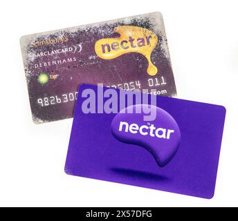 Carte Nectar vecchie e nuove Foto Stock
