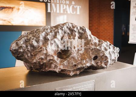 Impressionante mostra di meteoriti con esposizione didattica, Meteor Crater, Arizona Foto Stock