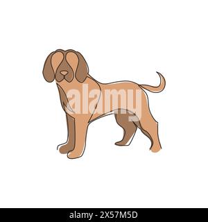 Disegno a linea continua di una semplice icona gattino. Logo Kitty PET Animal con logo Vector Concept. Design grafico moderno a una linea Illustrazione Vettoriale