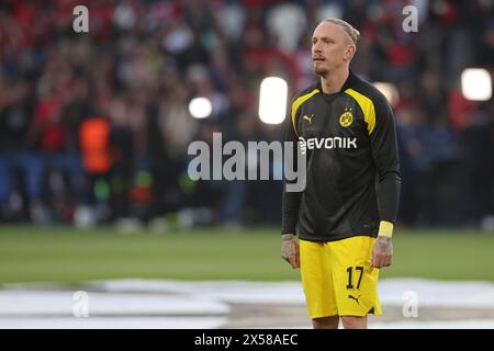 Parigi, Francia. 7 maggio 2024. © Sebastien Muylaert/MAXPPP - Parigi 07/05/2024 Marius Wolf del Borussia Dortmund si prepara per la semifinale di UEFA Champions League contro il Paris Saint-Germain e il Borussia Dortmund al Parc des Princes di Parigi, Francia. 07.05.2024 crediti: MAXPPP/Alamy Live News Foto Stock