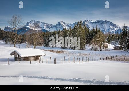 Geografia / viaggi, Germania, Baviera, Kruen, crosta sul Geroldsee (lago Gerold) vicino a Kruen, ULTERIORI DIRITTI-AUTORIZZAZIONE-INFO-NON-DISPONIBILI Foto Stock