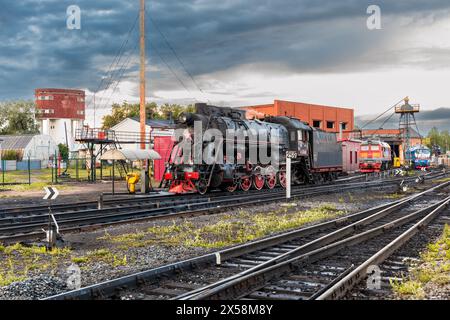 Sortavala, Carelia, Russia - 8 luglio 2023: Stazione ferroviaria di Sortavala (Serdobol). Repubblica di Carelia. Russia Foto Stock