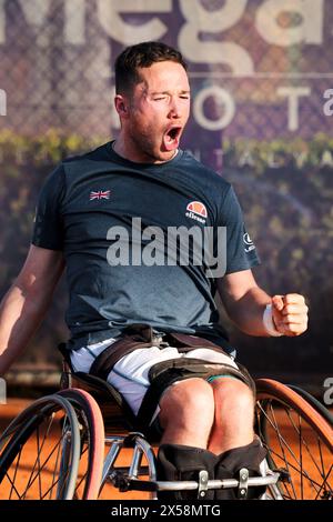 Antalya, Turchia, 8 maggio 2024. Alfie Hewitt dalla Gran Bretagna è in azione durante la Tennis Wheelchair World Team Cup 2024. Crediti fotografici: Frank Molter/Alamy Live news Foto Stock