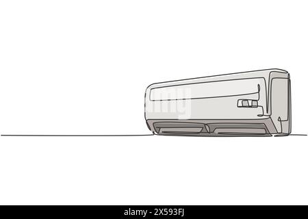 Un disegno a linea singola del condizionatore d'aria a parete dell'elettrodomestico. Elettricità concetto di utensili per il soggiorno domestico. Disegno dinamico a linee continue g Illustrazione Vettoriale