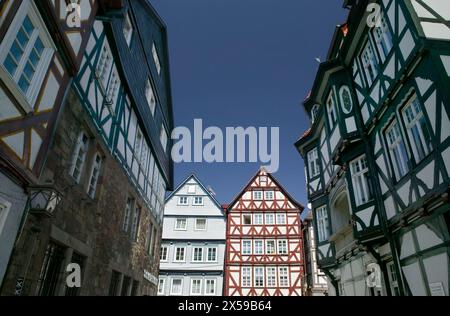 Case in legno a Fritzlar vicino Kassel, Assia, Germania, Europa Foto Stock