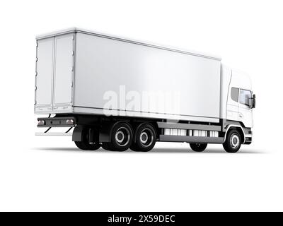 Mockup camionico Truck Box: Rendering 3D. Foto Stock