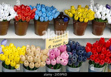 Negozio di souvenir al Bloemenmarkt (floating flower market) sul canale Singel. Amsterdam. Paesi Bassi Foto Stock