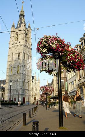 Lakenhalle. Gand. Nelle Fiandre, in Belgio Foto Stock