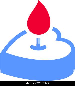 Icona della candela o simbolo di San Valentino Illustrazione Vettoriale