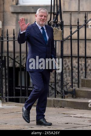 Angus Robertosn arriva a Bute House, Edimburgo, dopo che John Swinney, da poco nominato primo ministro della Scozia, ha prestato giuramento alla Corte di sessione. Data foto: Mercoledì 8 maggio 2024. Foto Stock