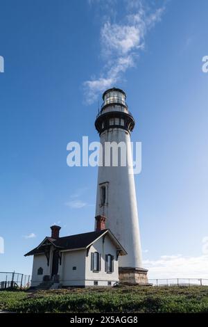 Pigeon Point Light Station o Lighthouse sulla costa centrale della California. Costruito nel 1871, è il faro più alto della costa occidentale Degli Stati Uniti Foto Stock