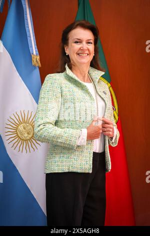 Lisboa, Portogallo. 7 maggio 2024. Lisbona, 07/05/2024 - Ministro degli Esteri argentino Diana Mondino *tariffe speciali* credito: Atlantico Press/Alamy Live News Foto Stock