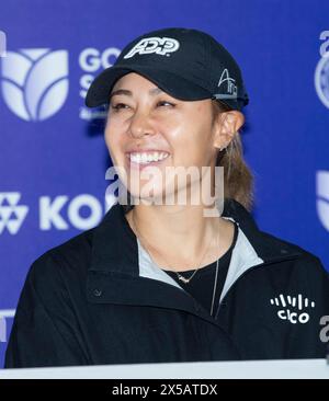 Goyang, Corea del Sud. 8 maggio 2024. Danielle Kang degli U.S.A, conferenza stampa per i media del Ladies Europian Tour (LET) Aramco Team Series 2024 a New Korea C.. C a Goyang, a nord di Seul, Corea del Sud l'8 maggio 2024. (Foto di: Lee Young-ho/Sipa USA) credito: SIPA USA/Alamy Live News Foto Stock