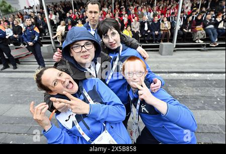 Mechelen, Belgio. 8 maggio 2024. La cerimonia di apertura dei Giochi nazionali delle Olimpiadi speciali Belgio, mercoledì 08 maggio 2024 a la Louviere. Ai Giochi nazionali, che si svolgono dall'8 all'11 maggio, gli atleti con disabilità intellettiva competono in varie discipline sportive olimpiche. BELGA PHOTO ERIC LALMAND credito: Belga News Agency/Alamy Live News Foto Stock