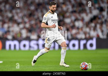 Madrid, Spagna. 8 maggio 2024. MADRID, SPAGNA - 8 MAGGIO: Nacho del Real Madrid in azione durante la semifinale di seconda tappa - partita di UEFA Champions League 2023/24 tra Real Madrid e FC Bayern Munchen all'Estadio Santiago Bernabeu l'8 maggio 2024 a Madrid, Spagna. (Foto di Pablo Morano/Agenzia BSR) credito: Agenzia BSR/Alamy Live News Foto Stock