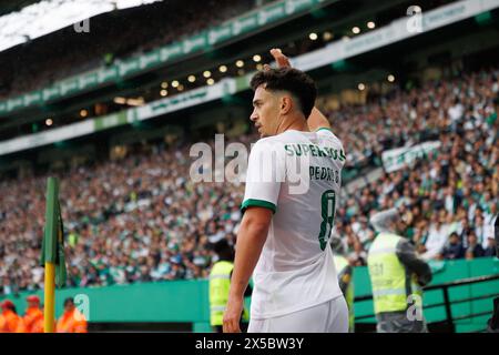 Pedro Goncalves durante la partita di Liga Portugal tra lo Sporting CP e il Portimonense SC all'Estadio Jose Alvalade di Lisbona, Portogallo. (Maciej Rogowski) Foto Stock